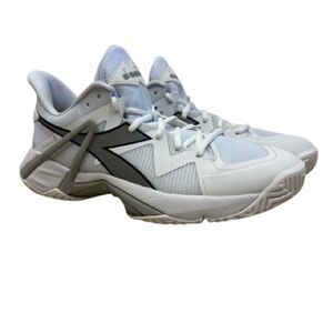 Diadora B.Icon 2 Men’s Tennis Shoes Size 9.5 White Silver Excellent Condition